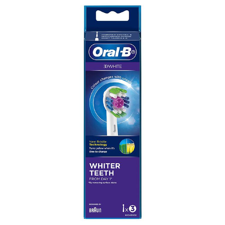 Oral-B Vitality Pro White Refill Heads 3 Pack, , hi-res