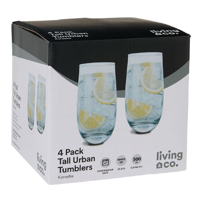 Living & Co Urban Tumbler Tall 500ml Clear 4 Pack, , hi-res