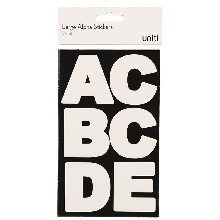 Uniti Alphabet Extra Large Stickers White, , hi-res