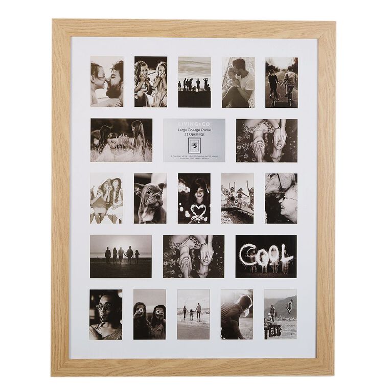 Living & Co Large Collage Frame 21 Opening Natural Natural The Warehouse