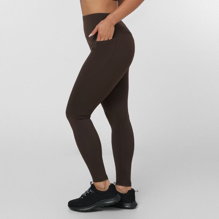 Active Intent Women's Side Pocket 7/8 Leggings, Brown Dark, hi-res