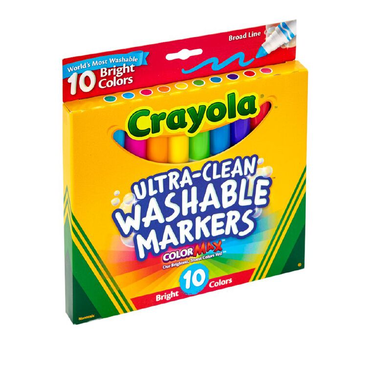 Crayola Washable Markers Bright 10 Pack Assorted, , hi-res