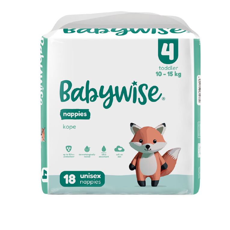 Babywise Nappies Convenience 10-15kg Toddler 18 Pack, , hi-res