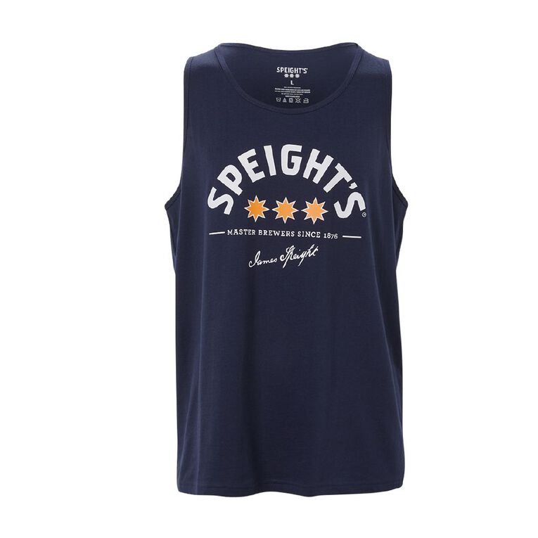 Speights Men's Singlet, Navy, hi-res