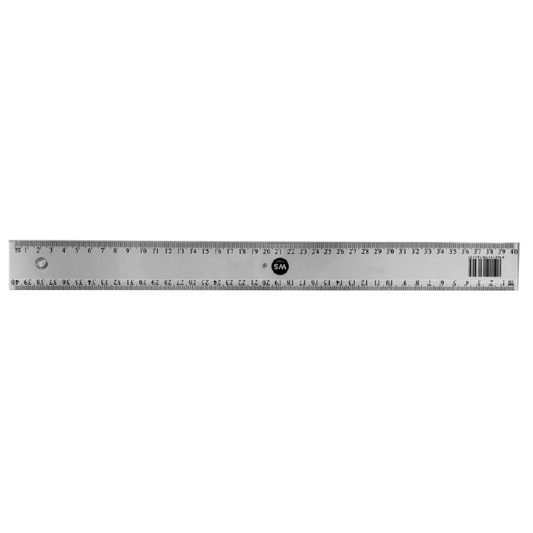 WS Plastic Ruler 40cm Clear, , hi-res
