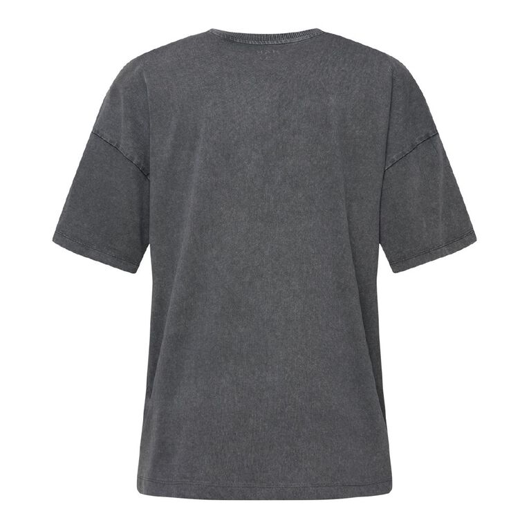 H&H Women's Oversized Boyfriend Graphic Tee, Grey Dark, hi-res