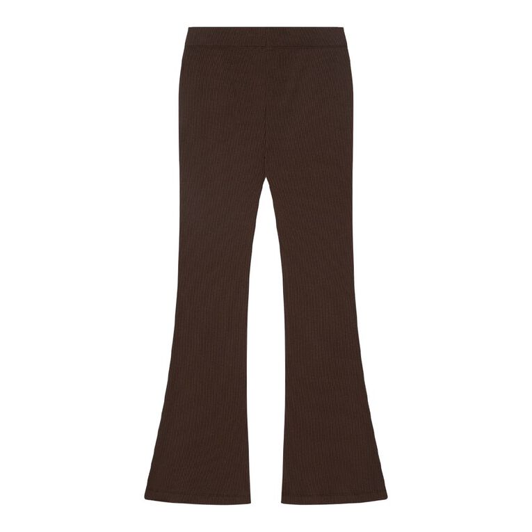 Young Original Rib Flare Leggings, Brown Dark, hi-res