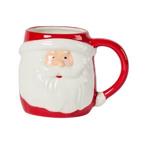 Wonderland Home Smiling Santa Mug White/Red 400ml