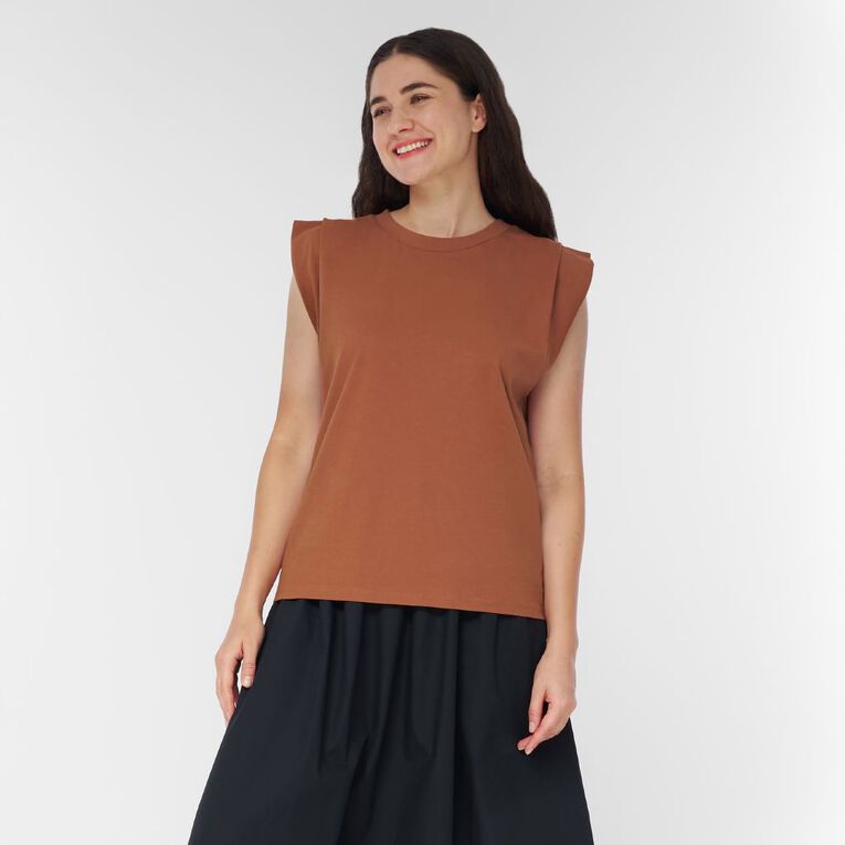 H&H Women's Relaxed Tank Top, Brown Light, hi-res