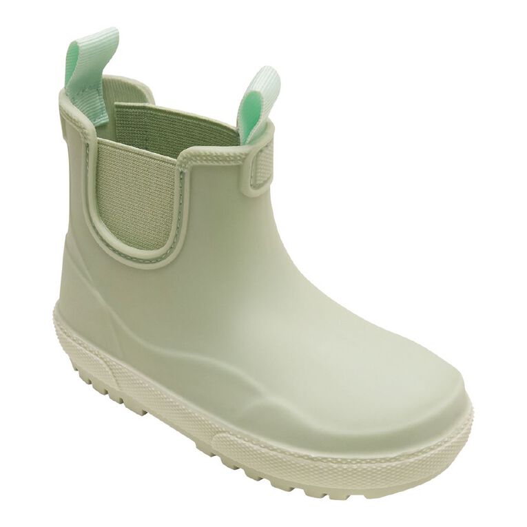 Young Original Junior Kids' PVC Ankle Gumboots, Green Light, hi-res