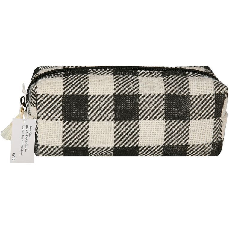 Uniti Pencil Case Black and White checker The Warehouse