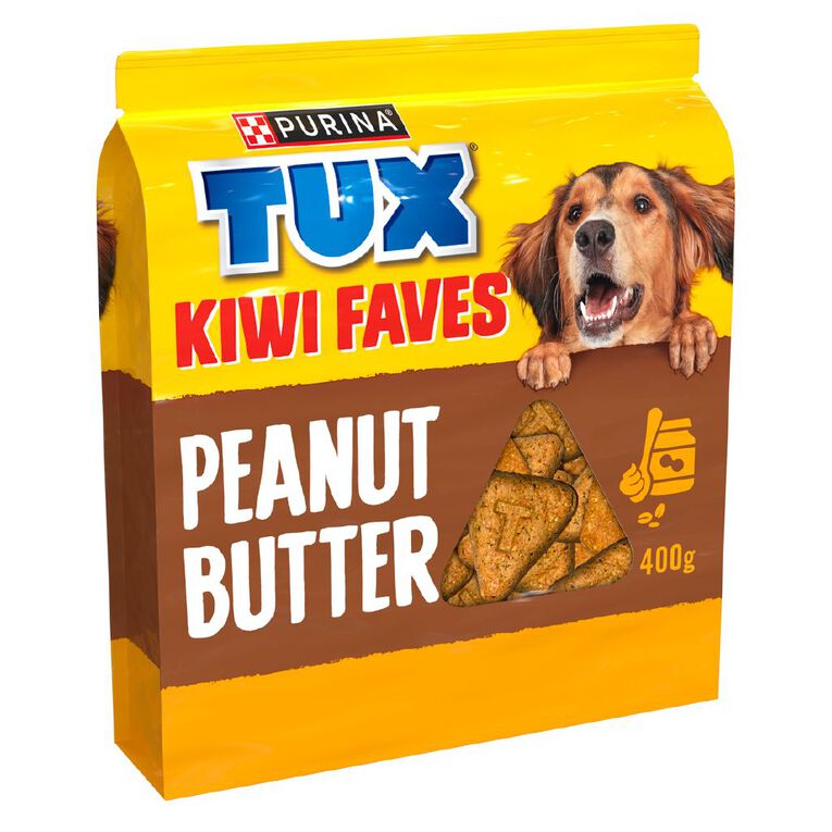 TUX Kiwi Faves Baked Peanut Butter Flavour Dog Treats 400g, , hi-res