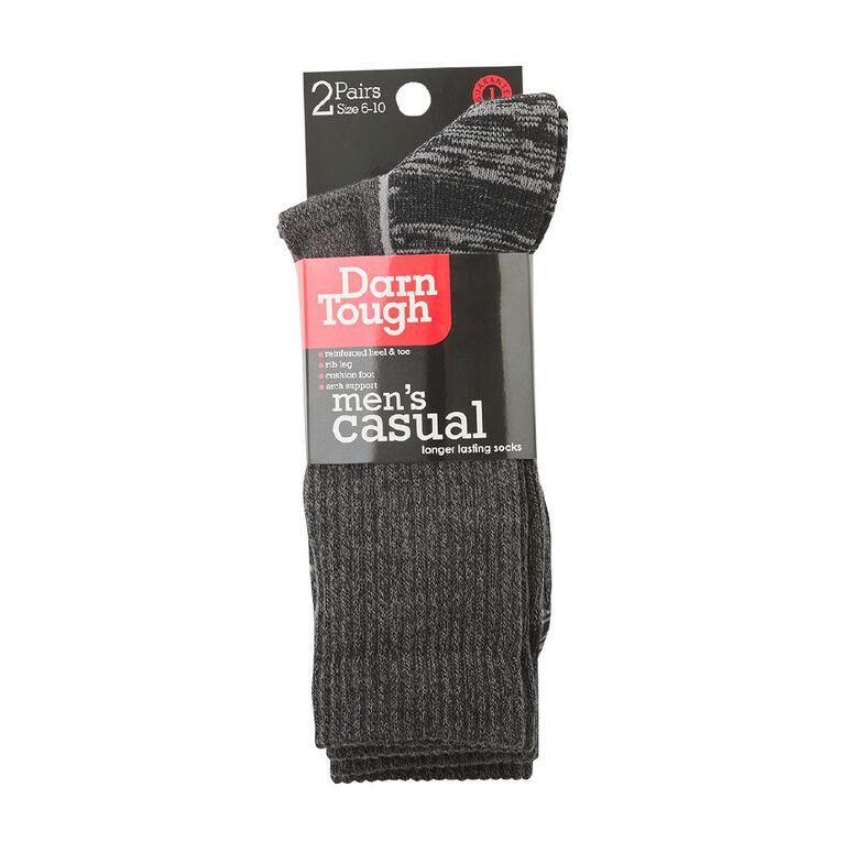 Darn Tough Men's Rib Crew Socks 2 Pack, Grey, hi-res