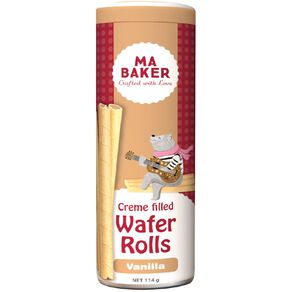 ma baker vanilla wafer rolls 114g