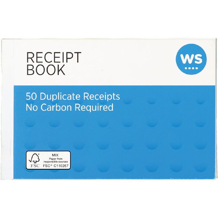 WS Receipt Book NCR 50 Leaf A6 Green Mid, , hi-res