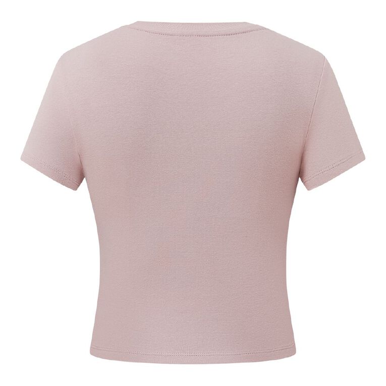 H&H Women's Short Sleeve Fine Rib Baby Crop Tee, Purple Light, hi-res