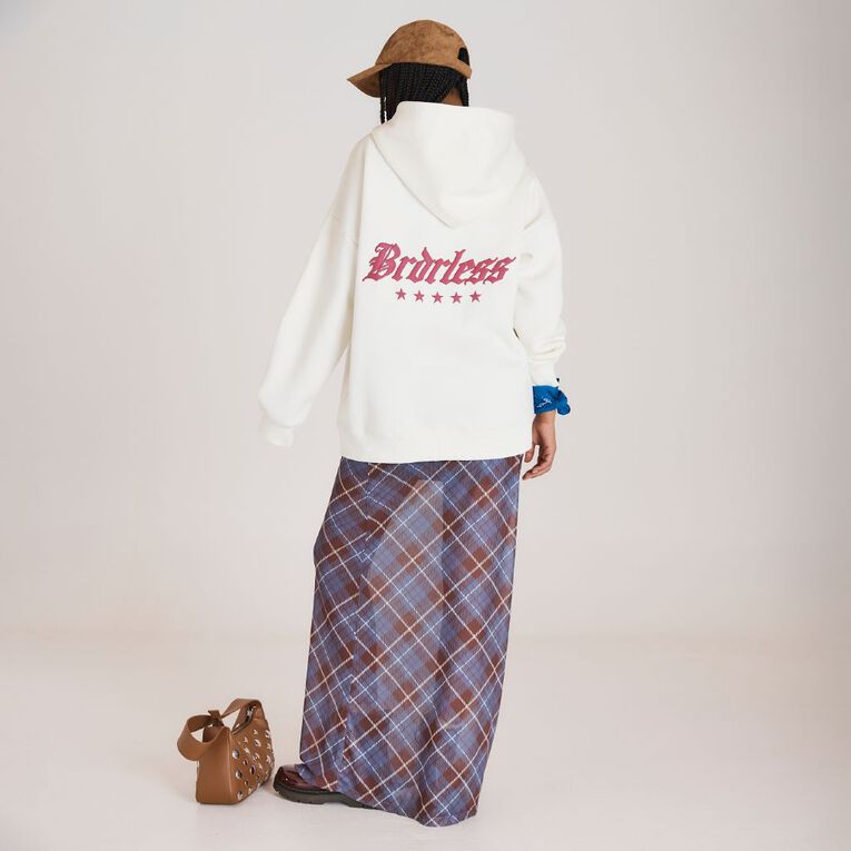 BRDRLESS Long Sleeve Graphic Hood, Cream, hi-res