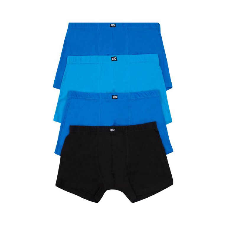 Rio Men's Trunks 4 Pack, Black/Blue, hi-res