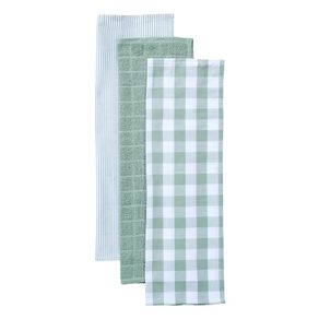 Living & Co Multi Pack Tea Towels Sage 3 Pack