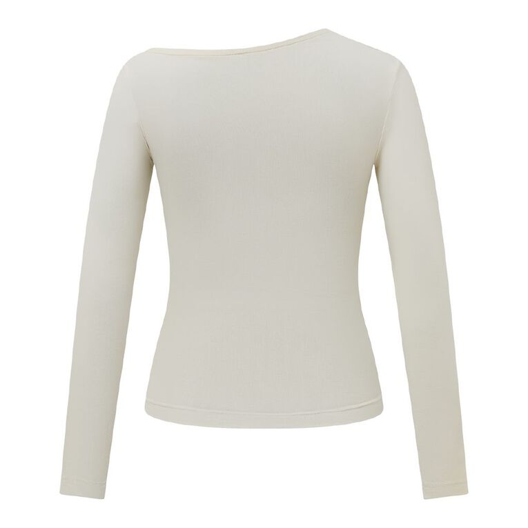 H&H Women's Contour Off Shoulder Top, White, hi-res