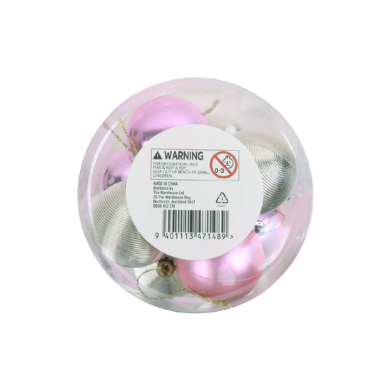 Wonderland Christmas Baubles 5cm Pink & Gold 16 Pack, , hi-res