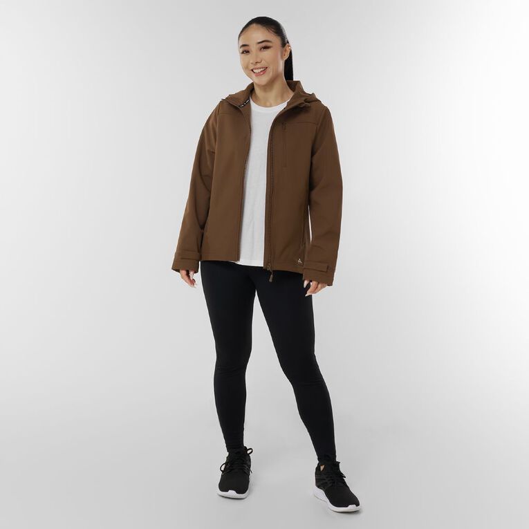 Active Intent Women's Bonded Shell Jacket, Brown Mid, hi-res