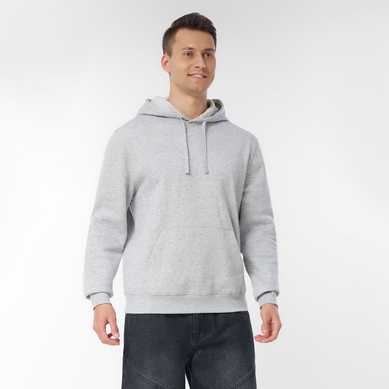 H&H Men's Plain Hoodie Sweatshirt, Grey Marle, hi-res