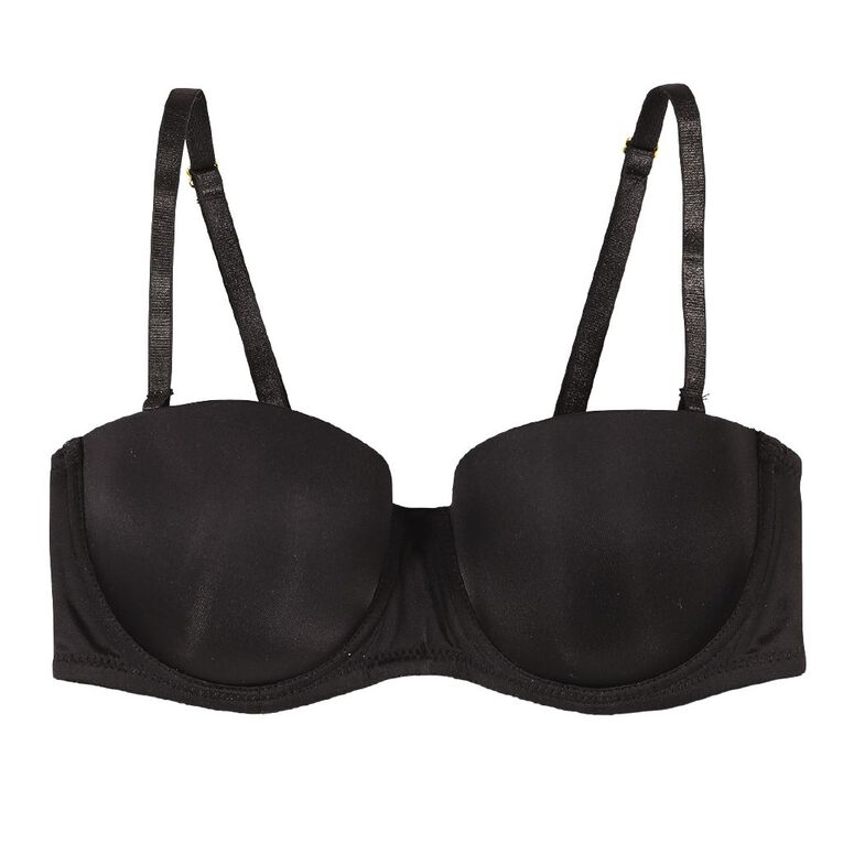 H&H Women's Strapless Bra, Black, hi-res