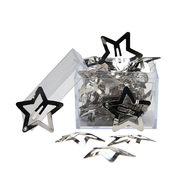 Star Hair Clips Silver, , hi-res