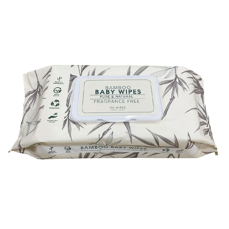 Bamboo Baby Wipes 80 Pack Unscented, , hi-res