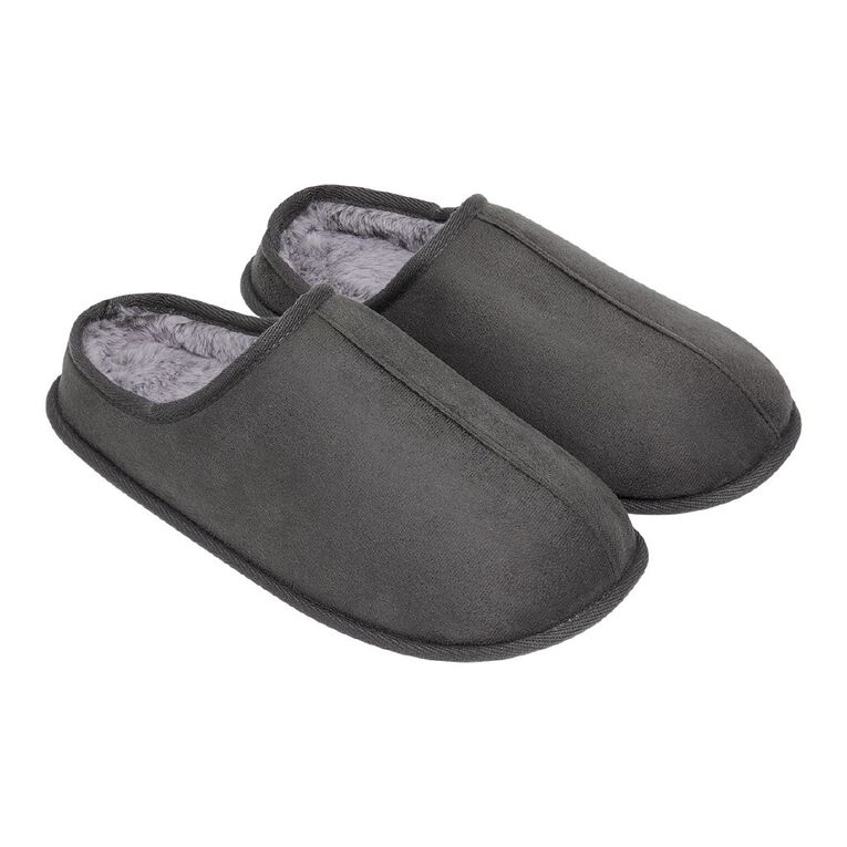 H&H Men's Lewis Scuff Slippers, Grey Dark, hi-res