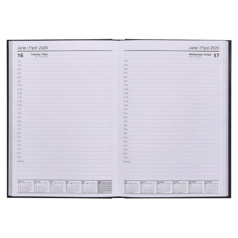WS 2026 Diary A5 Day To Page Black, , hi-res