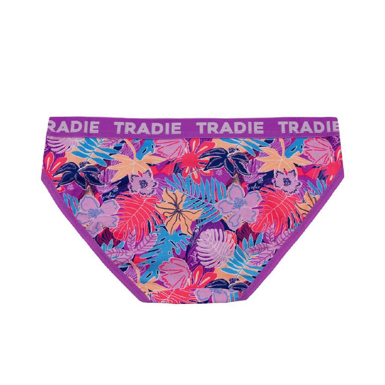 Tradie Women's Bikini Briefs 3 Pack, Blue Mid, hi-res