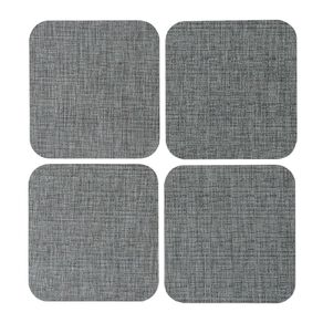 Living & Co Soft Edge Square Woven Placemat Grey Marle 4 Pack