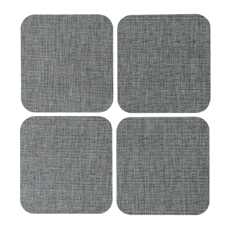 Living & Co Soft Edge Square Woven Placemat Grey Marle 4 Pack, , hi-res