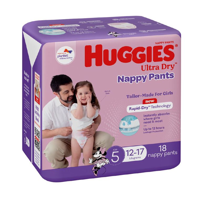 Huggies Girls' Convenience Walker Ultra Dry Pants Size 5 18 Pack, , hi-res
