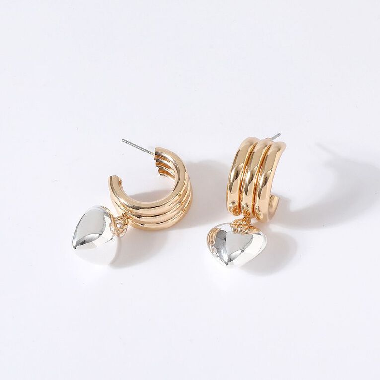 H&H 2 Tone Earrings, , hi-res