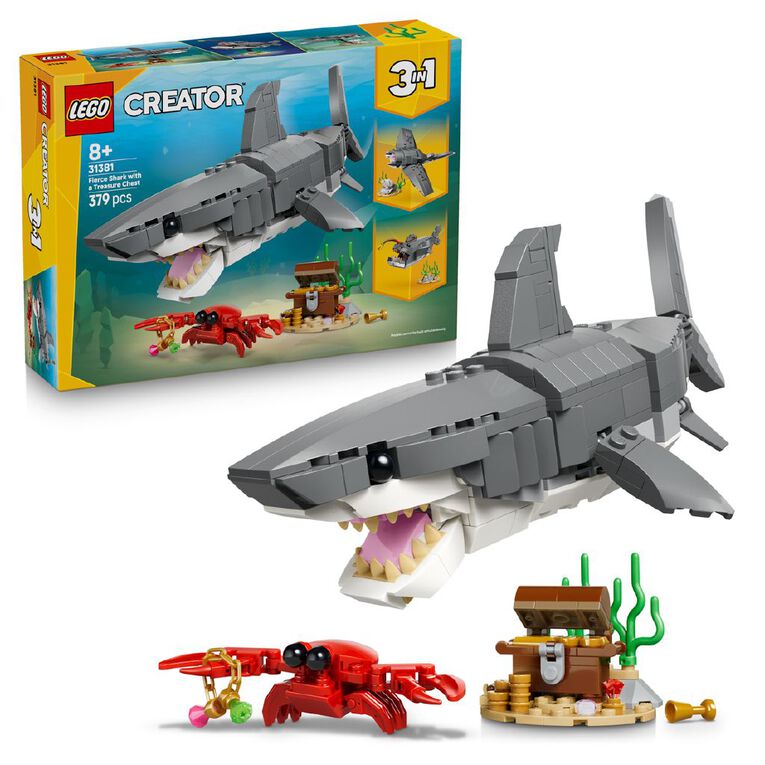 LEGO CREATOR Fierce Shark with a Treasure Chest 31381, , hi-res