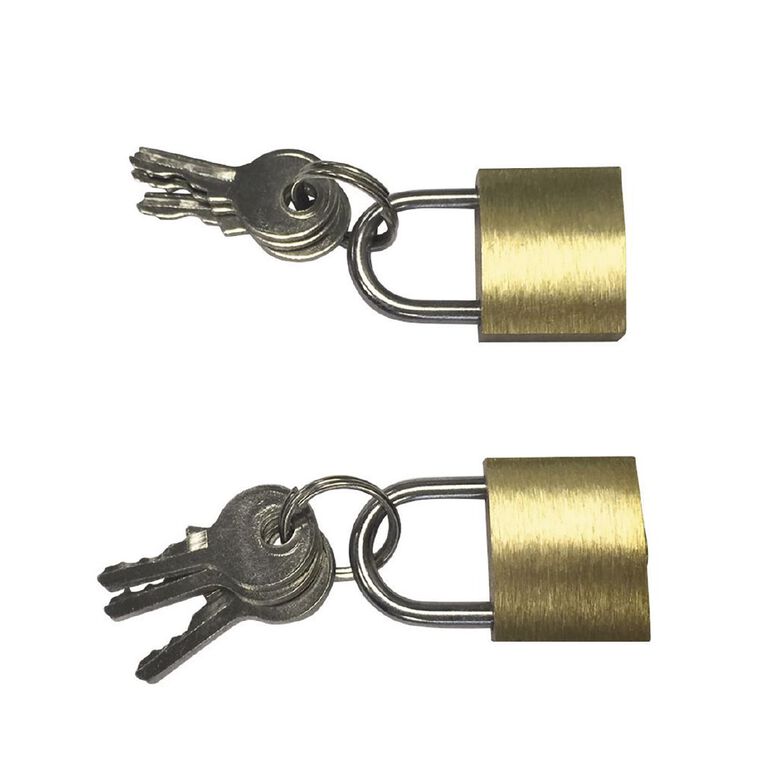 Samson Brass Padlock 20mm 2 Pack, , hi-res