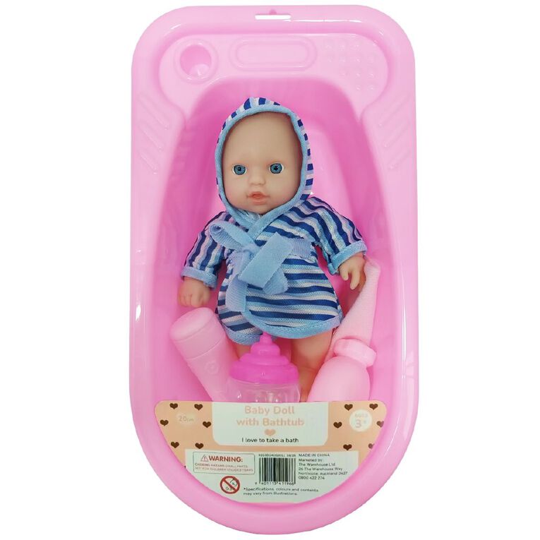 Baby Doll 20cm With Bathtub Assorted, , hi-res