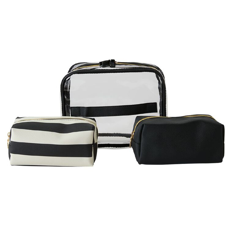 Poppi Cosmetic Bag Black 3 Pack, , hi-res