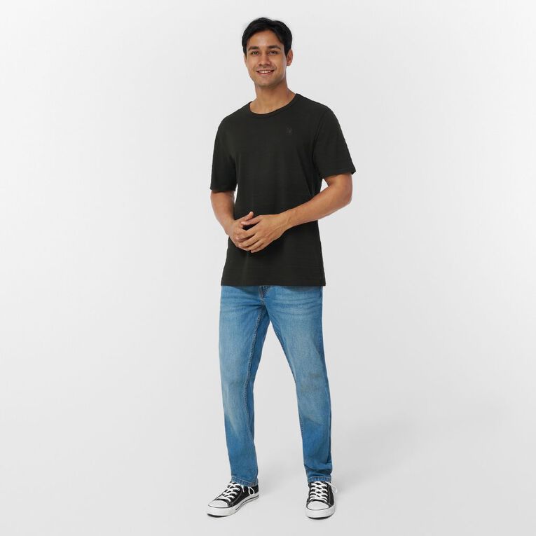 H&H Men's Regular Textured Tee, Black, hi-res