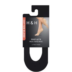 H&H Women's Cotton Blend Footlets 2 Pack