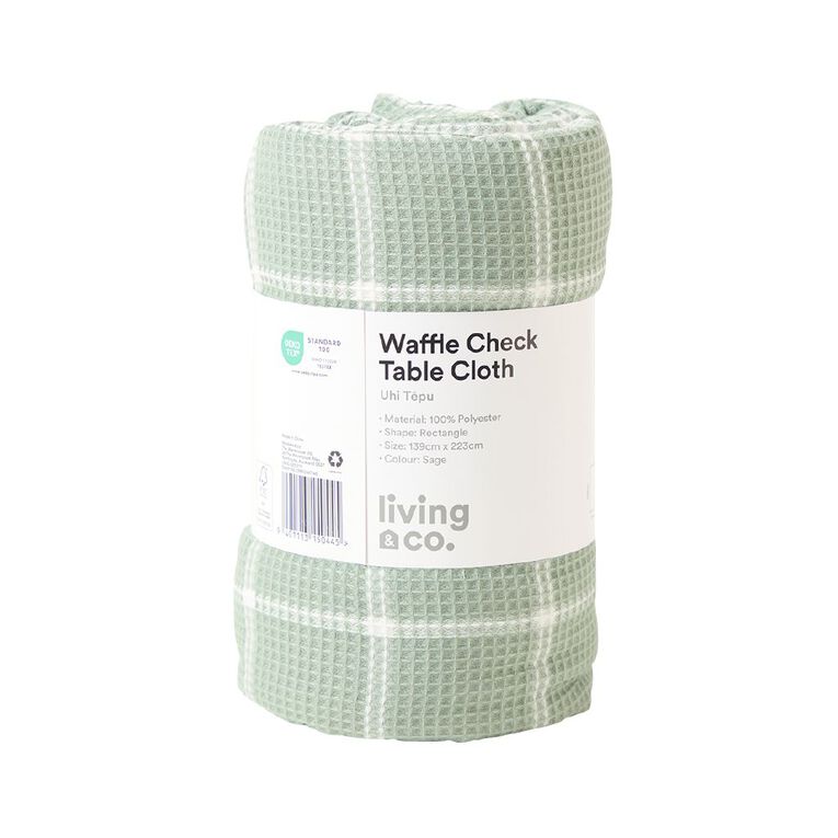 Living & Co Tablecloth Waffle Check 150cm x 225cm, , hi-res