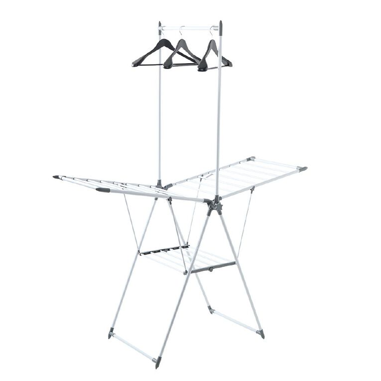 Living & Co Winged Steel Airer with Rod, , hi-res