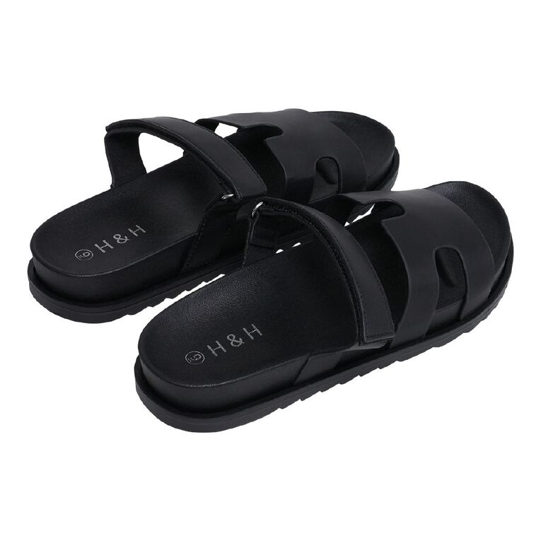 H&H Women's Tally Slides, Black, hi-res