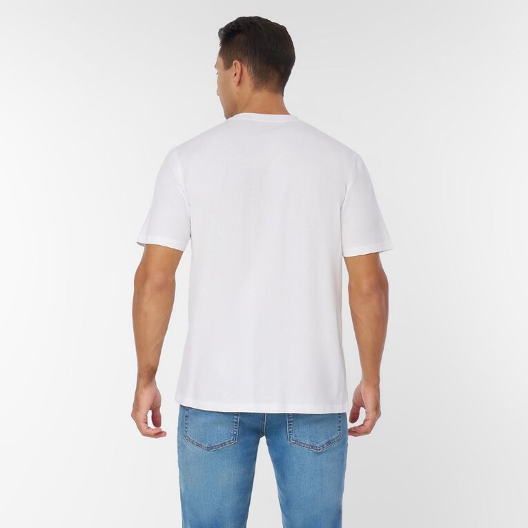 H&H Men's Regular Fit Printed Tee, White Wanaka, hi-res