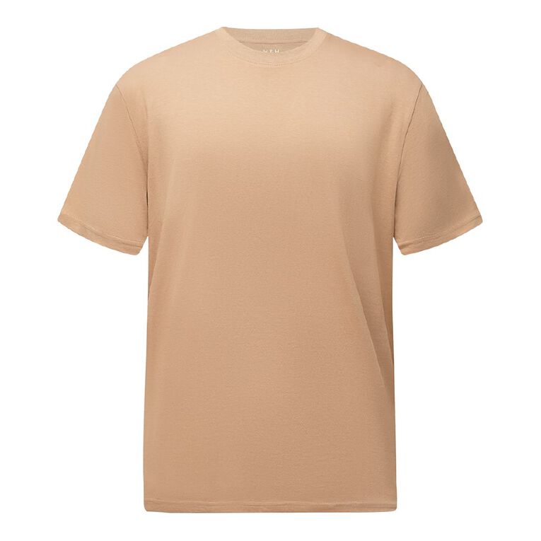 H&H Men's Regular Fit Crew Neck Tee, Brown Mid tannin, hi-res