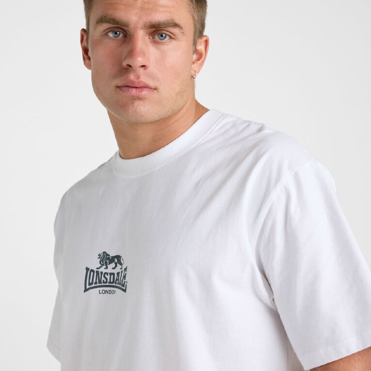 Lonsdale Men's Varsity Tee, White, hi-res