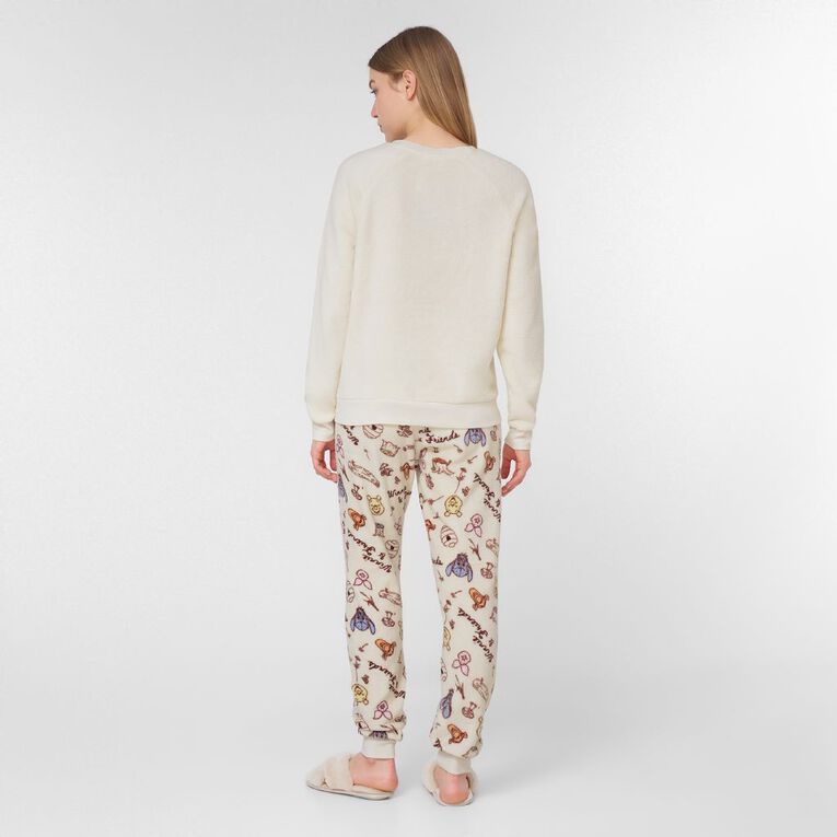Winnie the Pooh Women's Coral Fleece Pyjama Set, White, hi-res